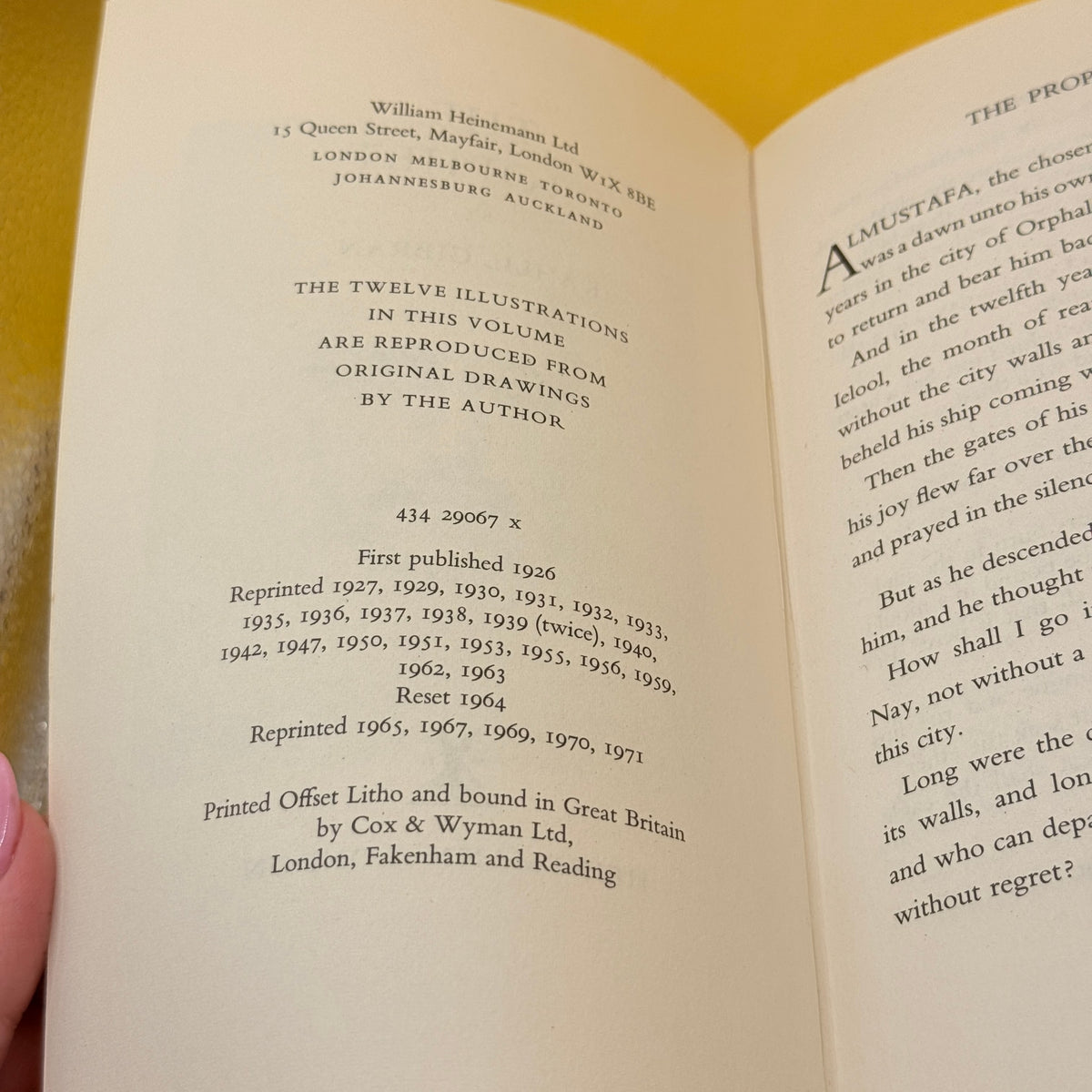The Prophet by Kahlil Gibran (1971)