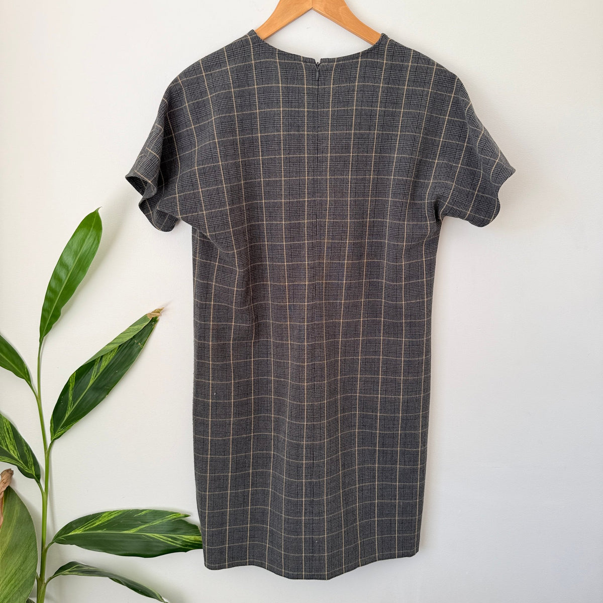 Nice Things by Paloma S. Grey Check Shift Dress with Pockets Size 38