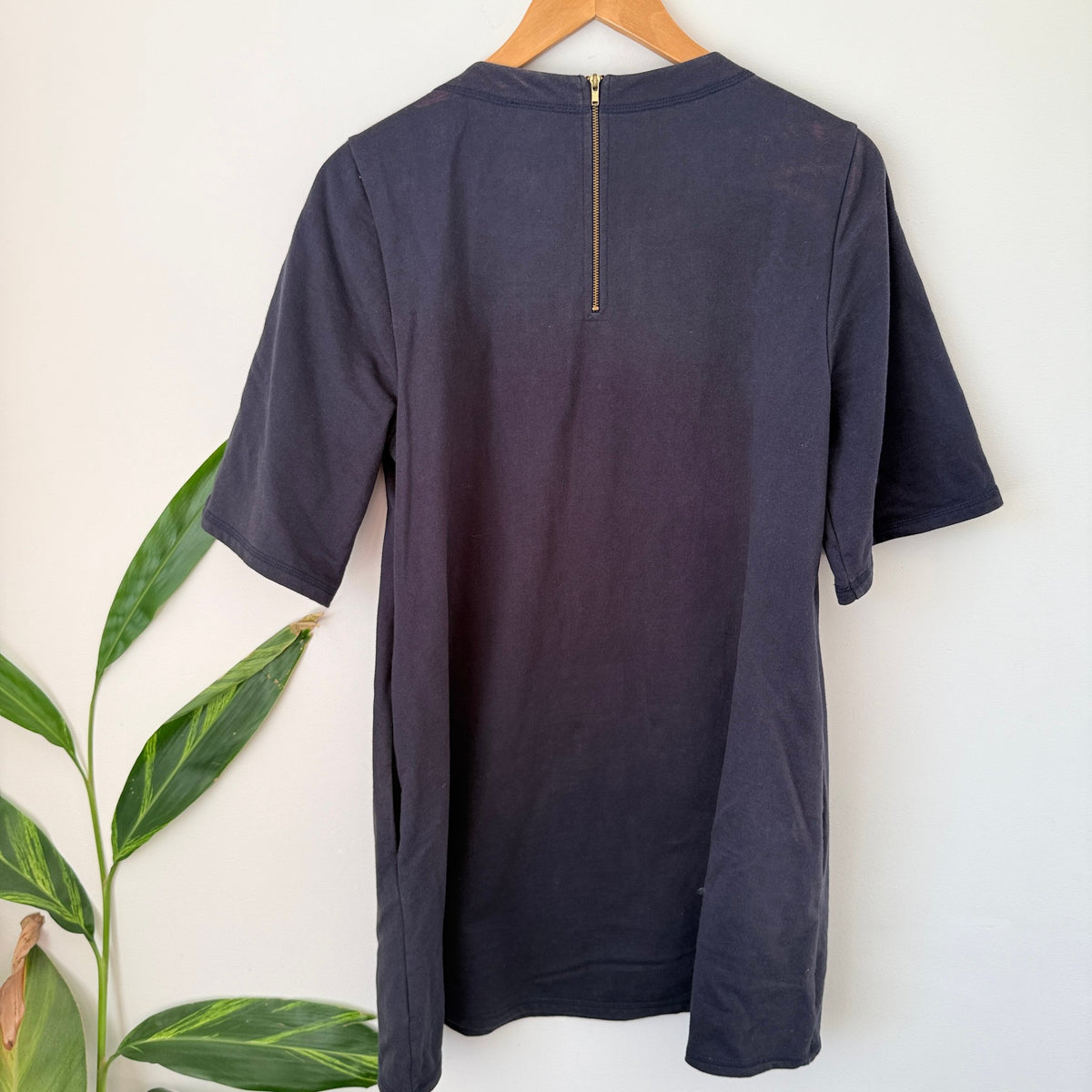 Karen Walker Runway Navy Sweatshirt Dress with Sequin Panel Size UK 12