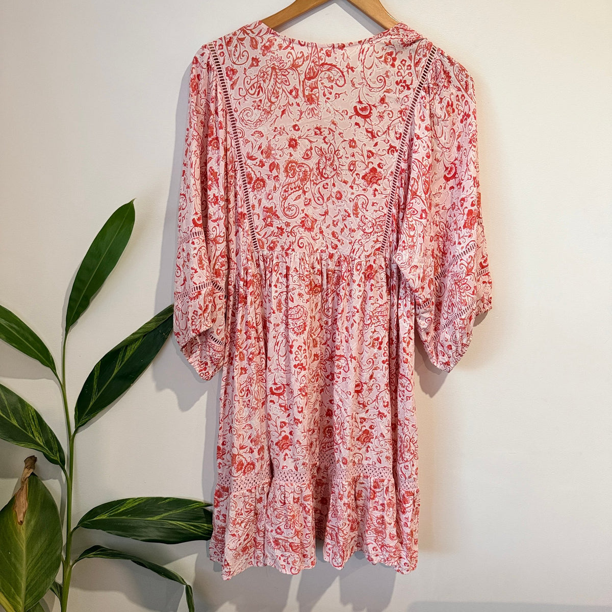 Whistle Paisley Print Tiered Smock Dress Size 10