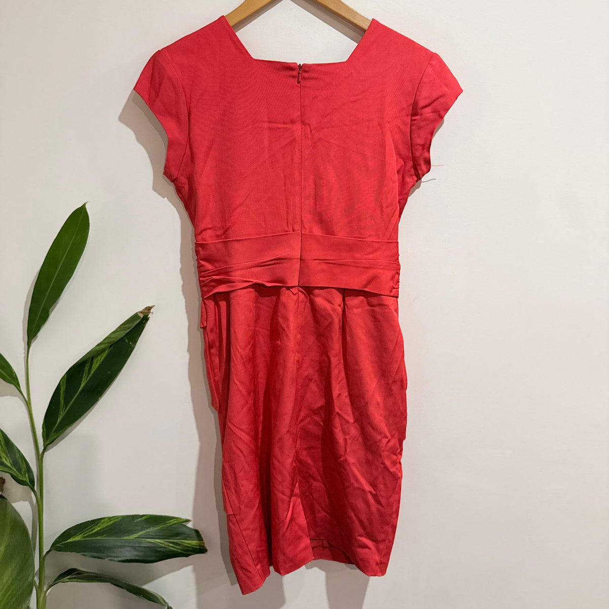 Reiss Coral Wrap Front Ruched Pencil Dress Size UK 10