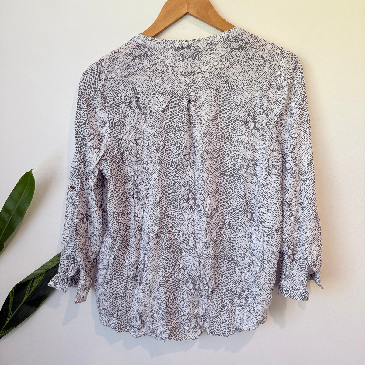 Portmans Grey Snake Print Blouse Size 12