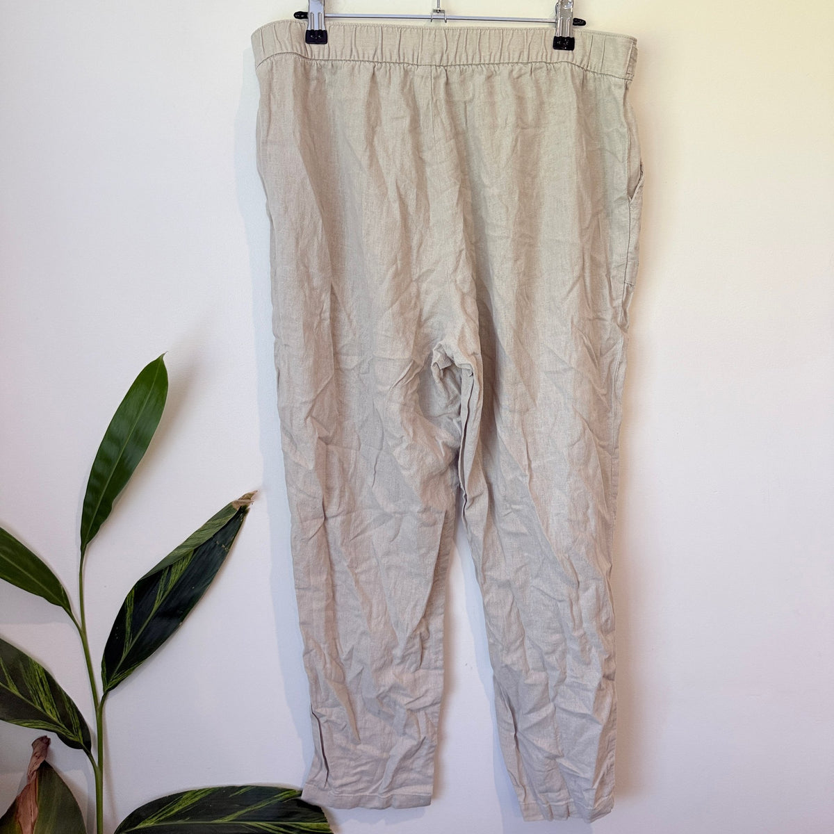 Anko Natural Linen Blend Tie Waist Pants Size 12