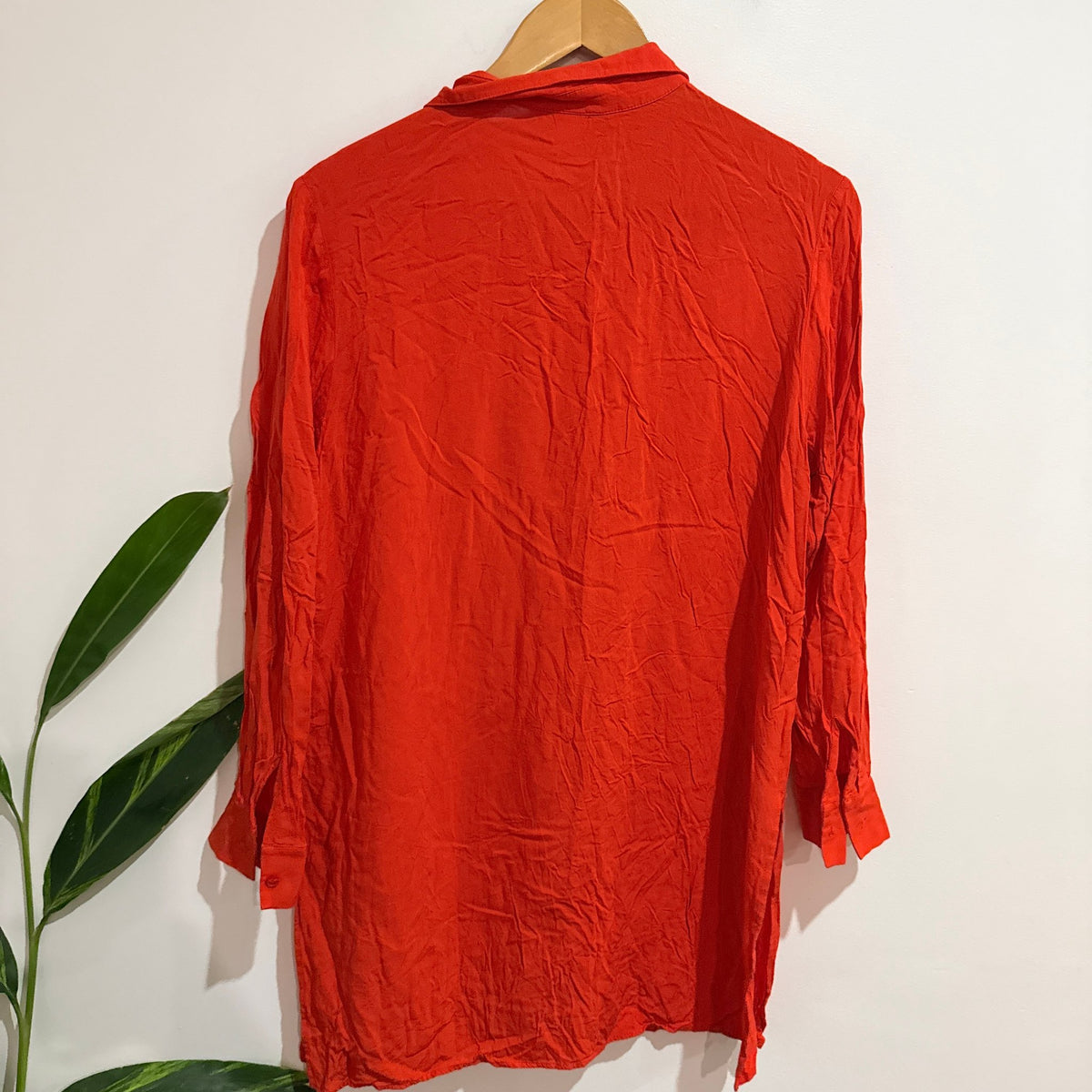 H&M Size 14 Viscose Longline Shirt with Side Splits
