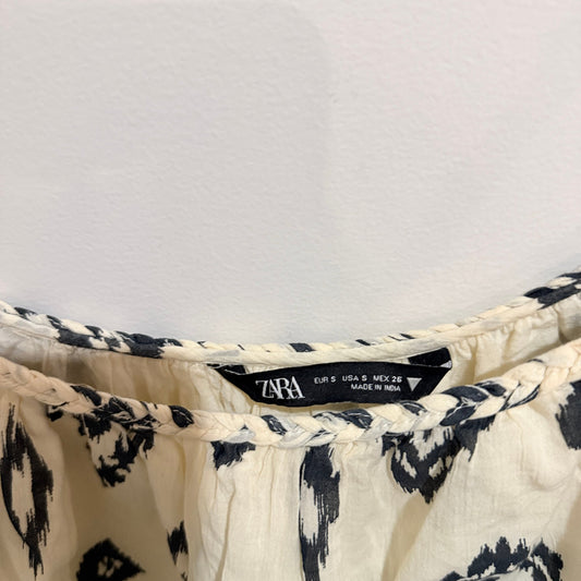 Zara Size S Ikat Print One Shoulder Crop Top