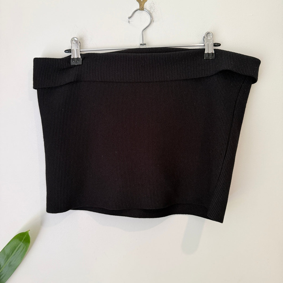 Showpo Size 20 Rib Knit Fold Over Mini Skirt