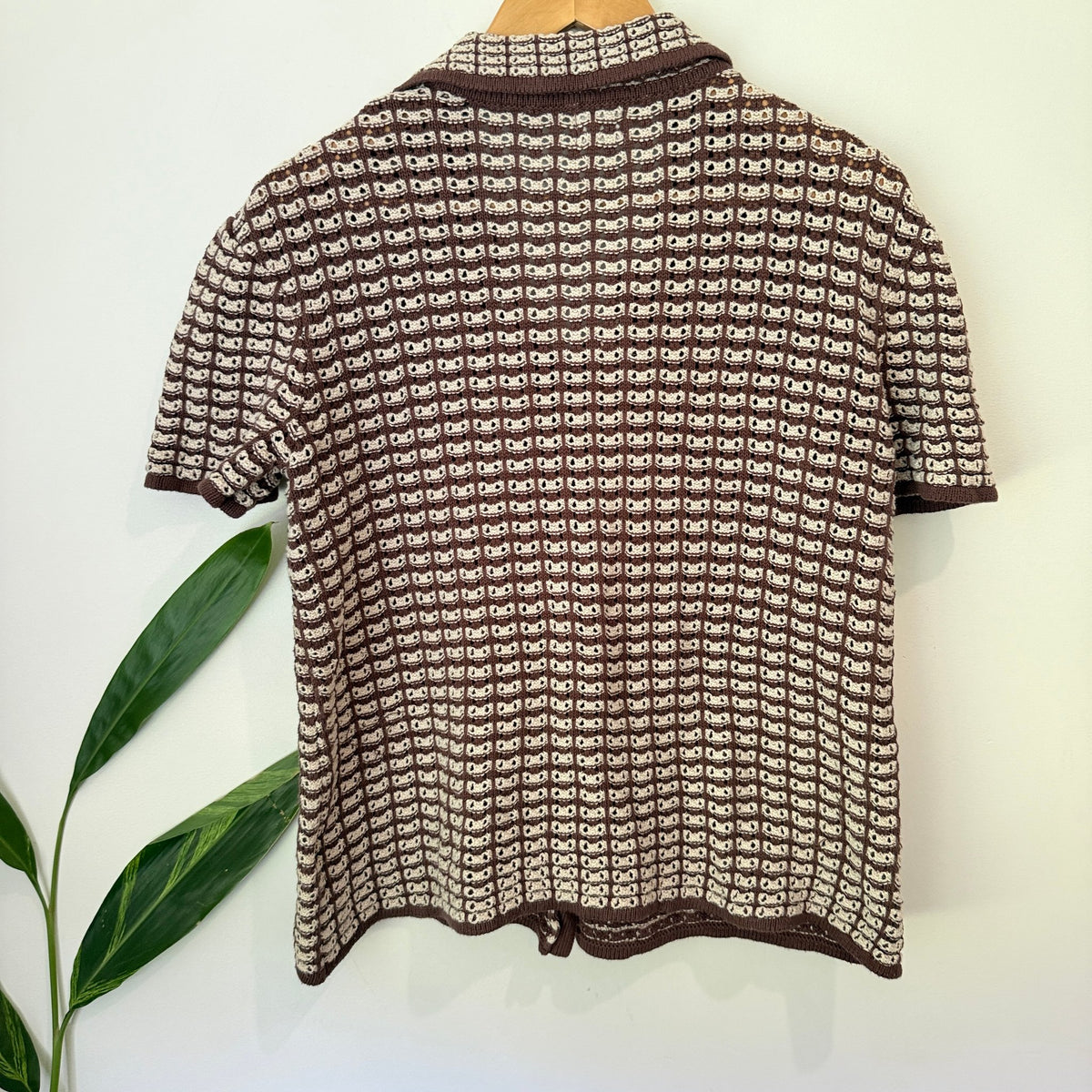 Cotton On Size S Open Knit Short Sleeve Button Up Cardigan
