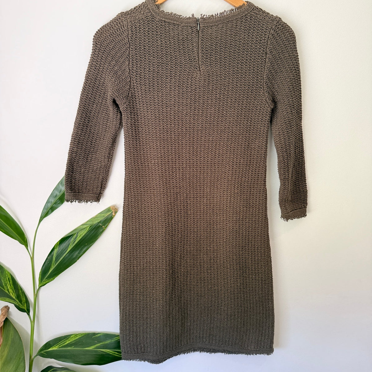 Zara Knit Size S Fringe Neck Cotton Knit Dress