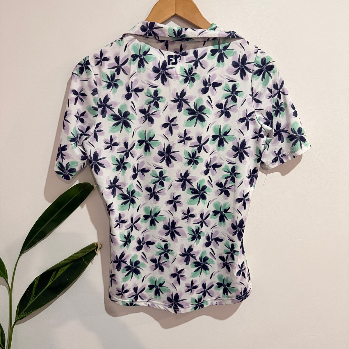 FootJoy Size S Floral Print Half Zip Golf Polo