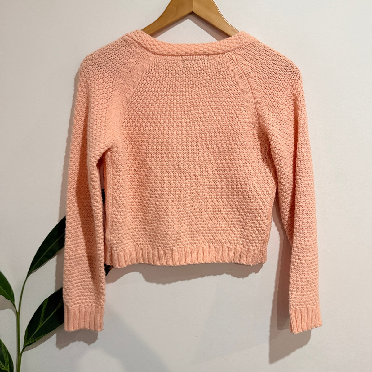 Mirrou Size S Cable Knit Zip Front Crop Cardigan