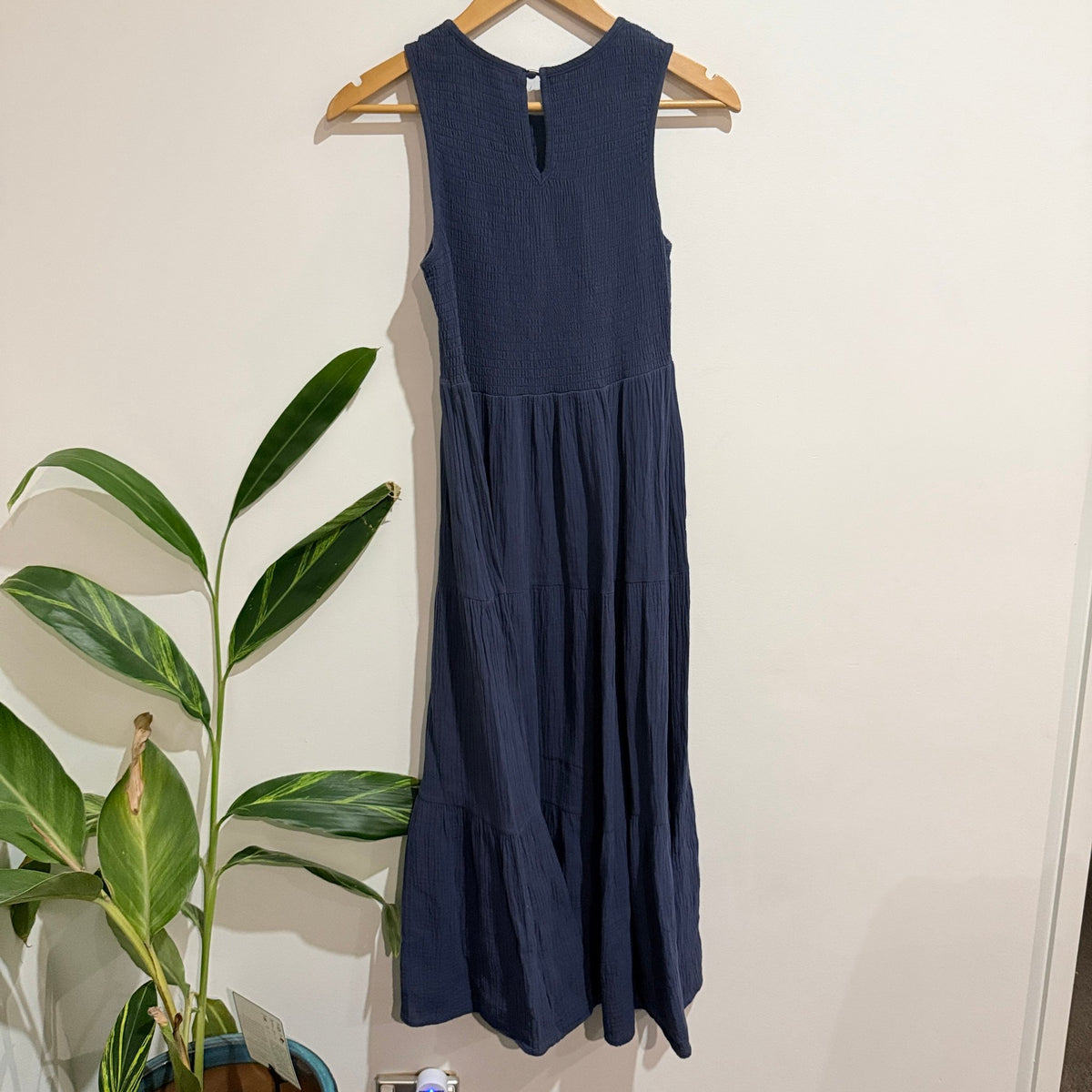 Spirit Size 10 Shirred Bodice Cotton Gauze Tiered Maxi Dress