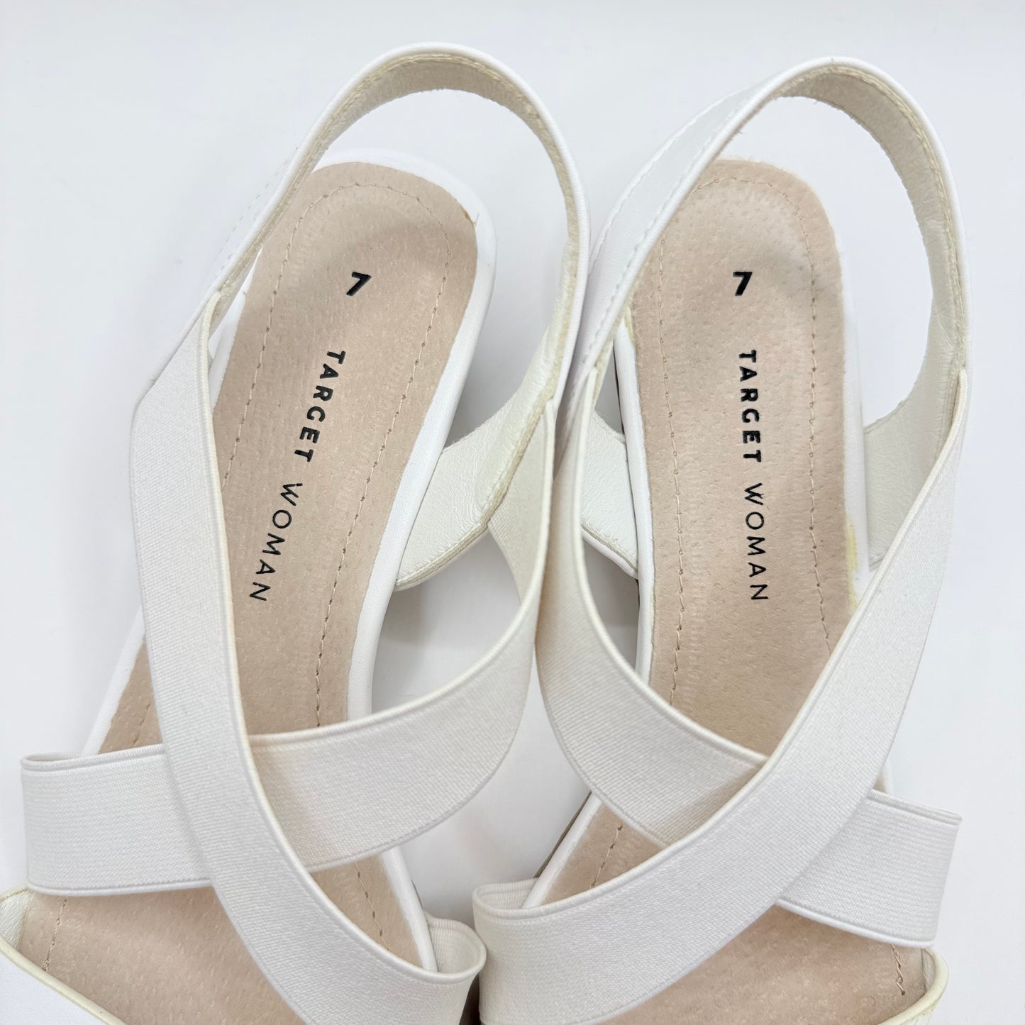 Target Woman Elastic Strap Comfort Sandals - White - Size 7