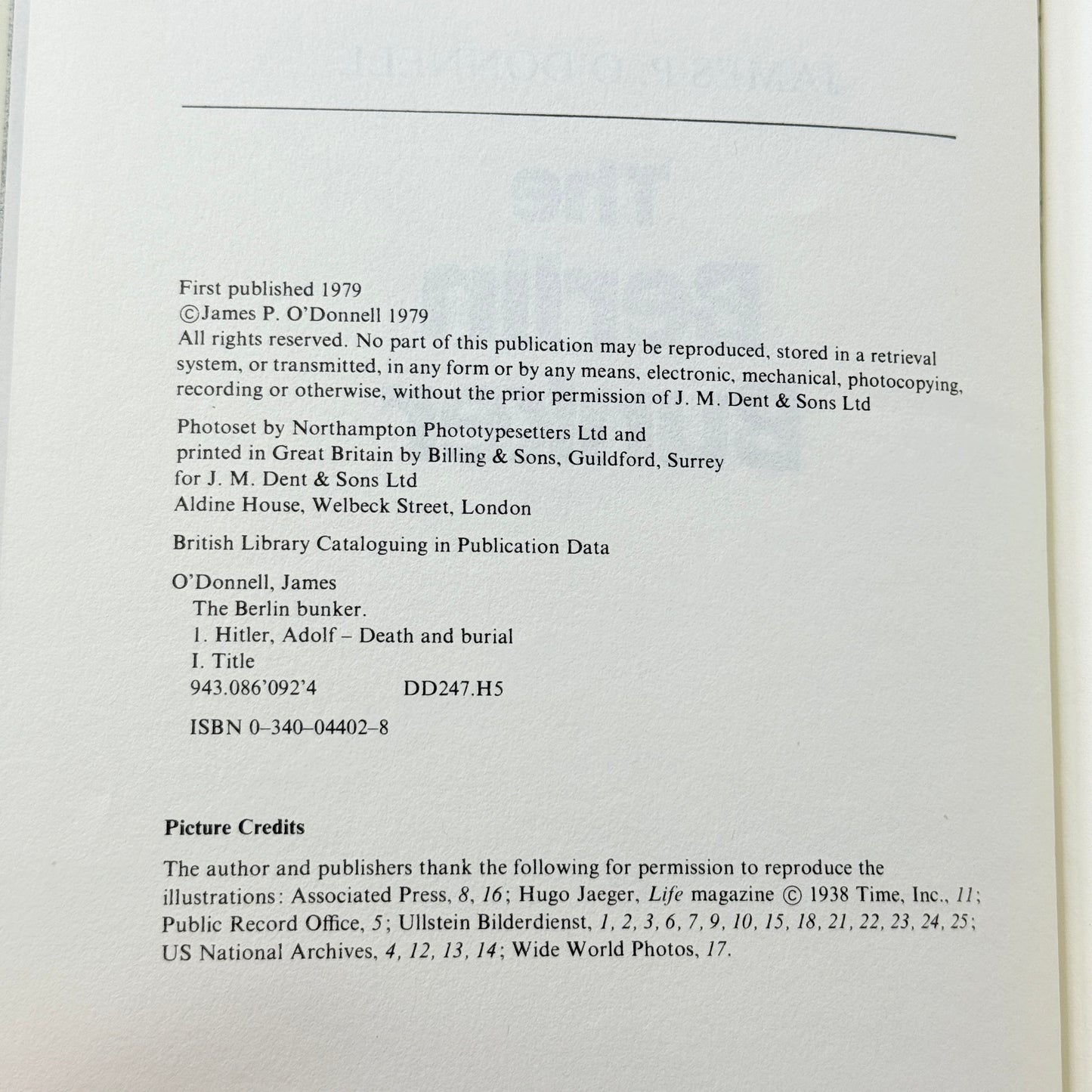 The Berlin Bunker by James P. O'Donnell