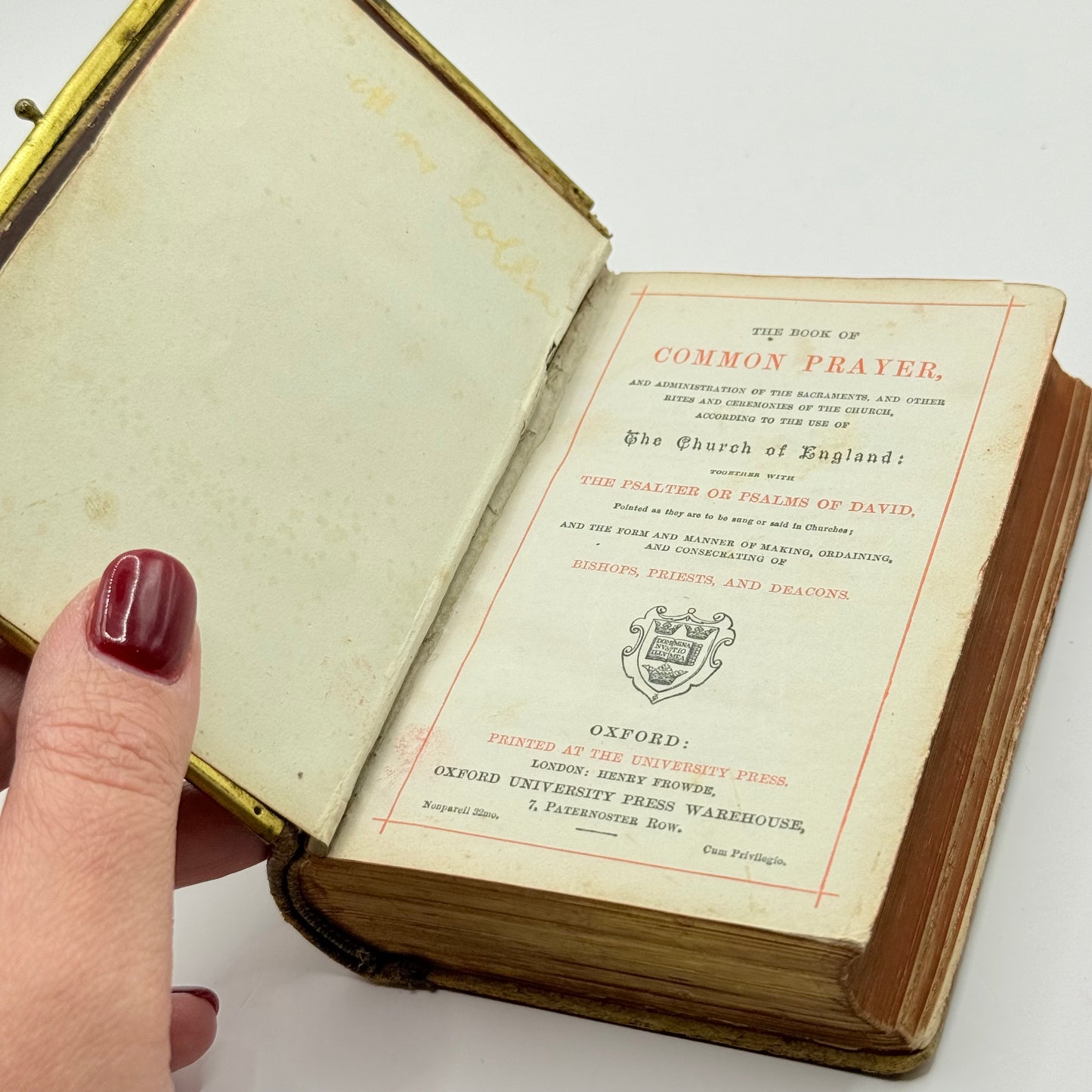 The Book of Common Prayer - Oxford University Press, Year Unknown