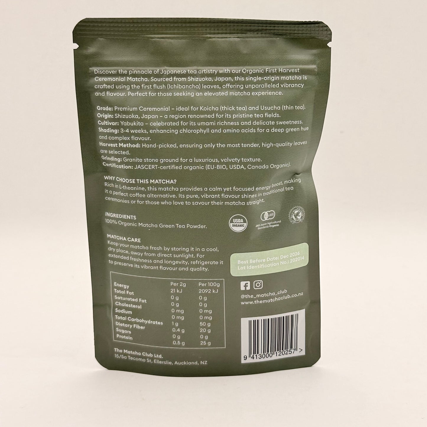 The Matcha Club Organic First Harvest Ceremonial Matcha 50g