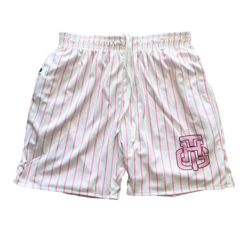 The hoop gang pink and white reversible basketball shorts - size xs - shorts bottoms men’s apparel