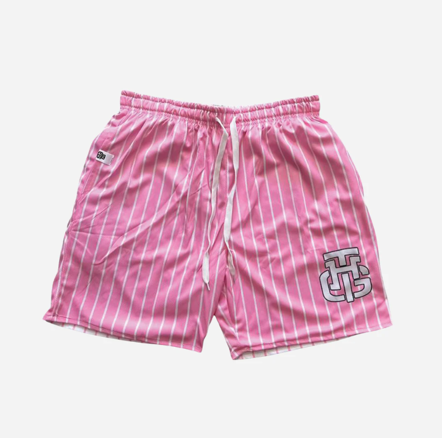 The hoop gang pink and white reversible basketball shorts - size xs - shorts bottoms men’s apparel