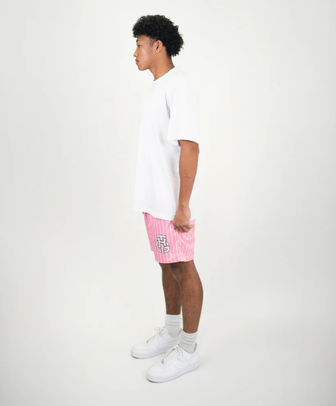 The hoop gang pink and white reversible basketball shorts - size xs - shorts bottoms men’s apparel