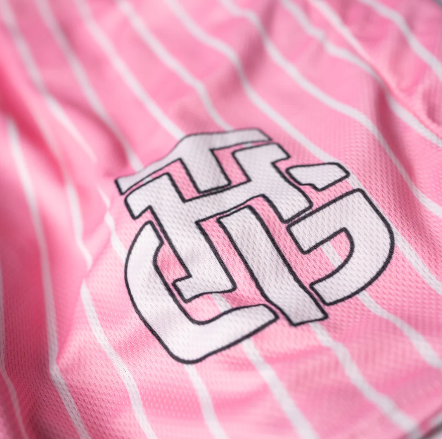 The hoop gang pink and white reversible basketball shorts - size xs - shorts bottoms men’s apparel