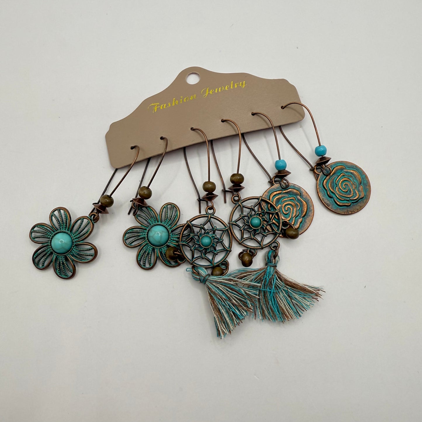Three-Piece Bohemian Earring Set