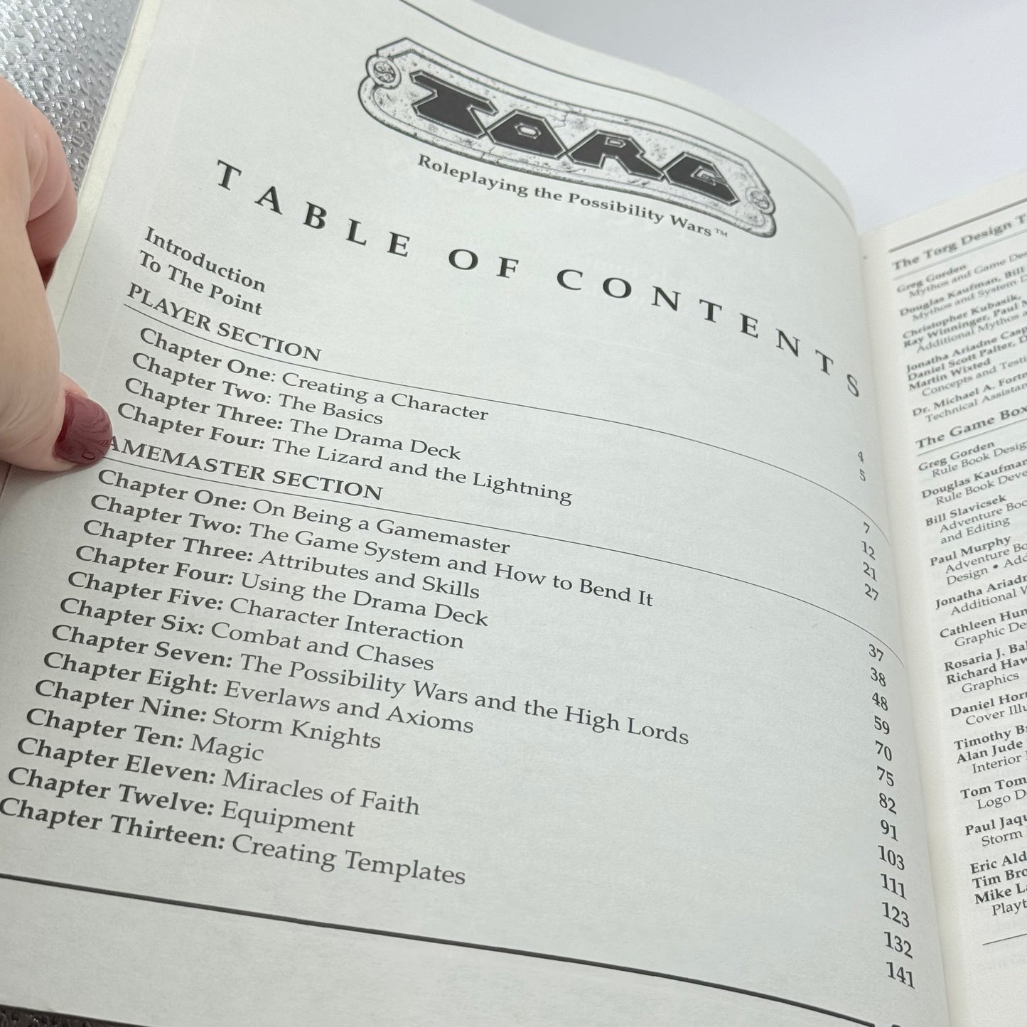 Torg Roleplaying the Possibility Wars Rulebook by Greg Gorden & Douglas Kaufman