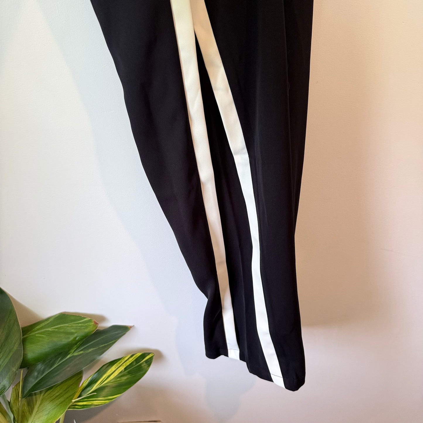 Unbranded Wide-Leg Side-Stripe Pants - Black/White - Size S