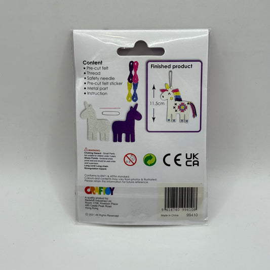 Unicorn cross-stitch keychain kit – diy craft project - needlecraft kits original photo - what’s new crafts