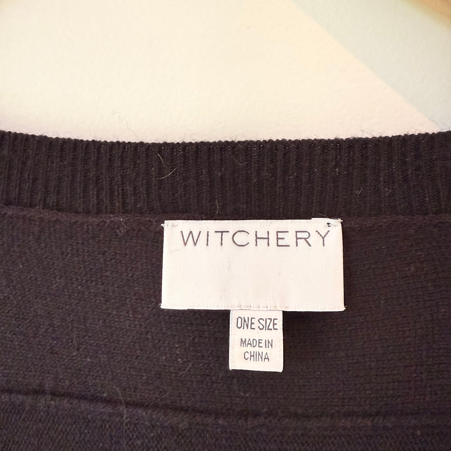 Witchery Black V-Neck Poncho Jumper - One Size