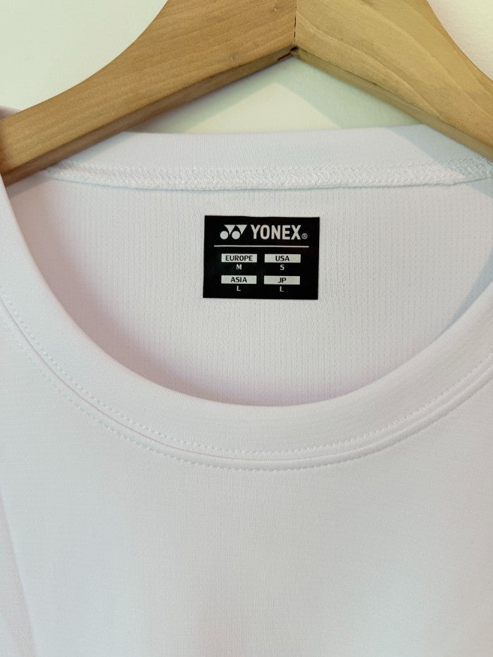 Yonex size small white short sleeve t-shirt – lightweight performance crew for tennis & badminton - t-shirts tops men’s