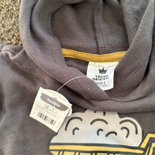 Young original size 2 dark grey dump truck toddler hoodie - hoodies baby clothing