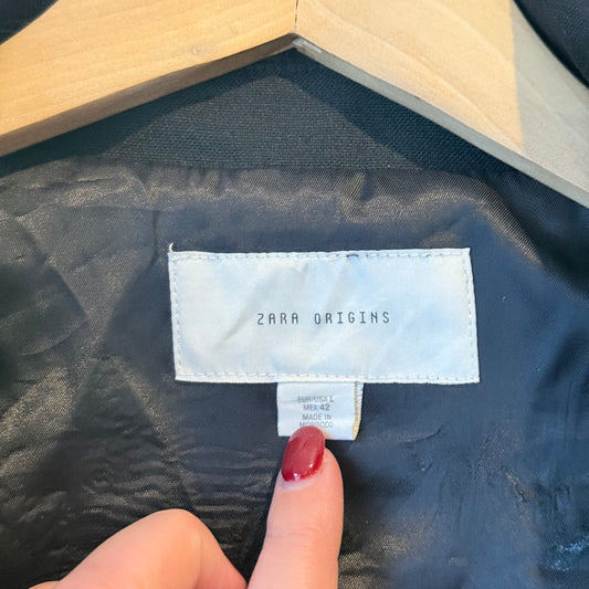 Zara Origins Zip-Up Jacket - Black - Large