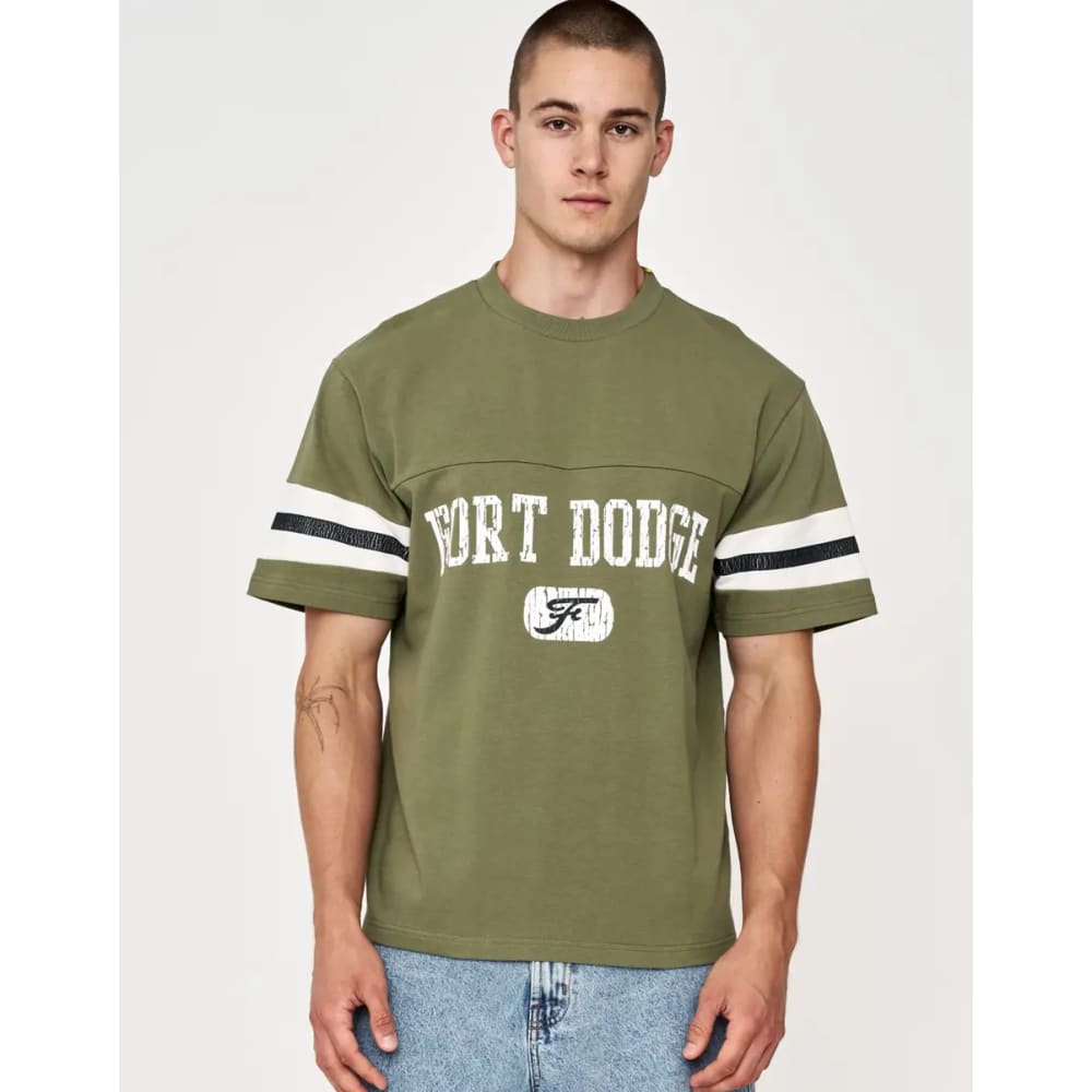 Absent men’s fort dodge graphic tee rrp $29.99 - xs / olive - t-shirts tops - what’s new men’s apparel