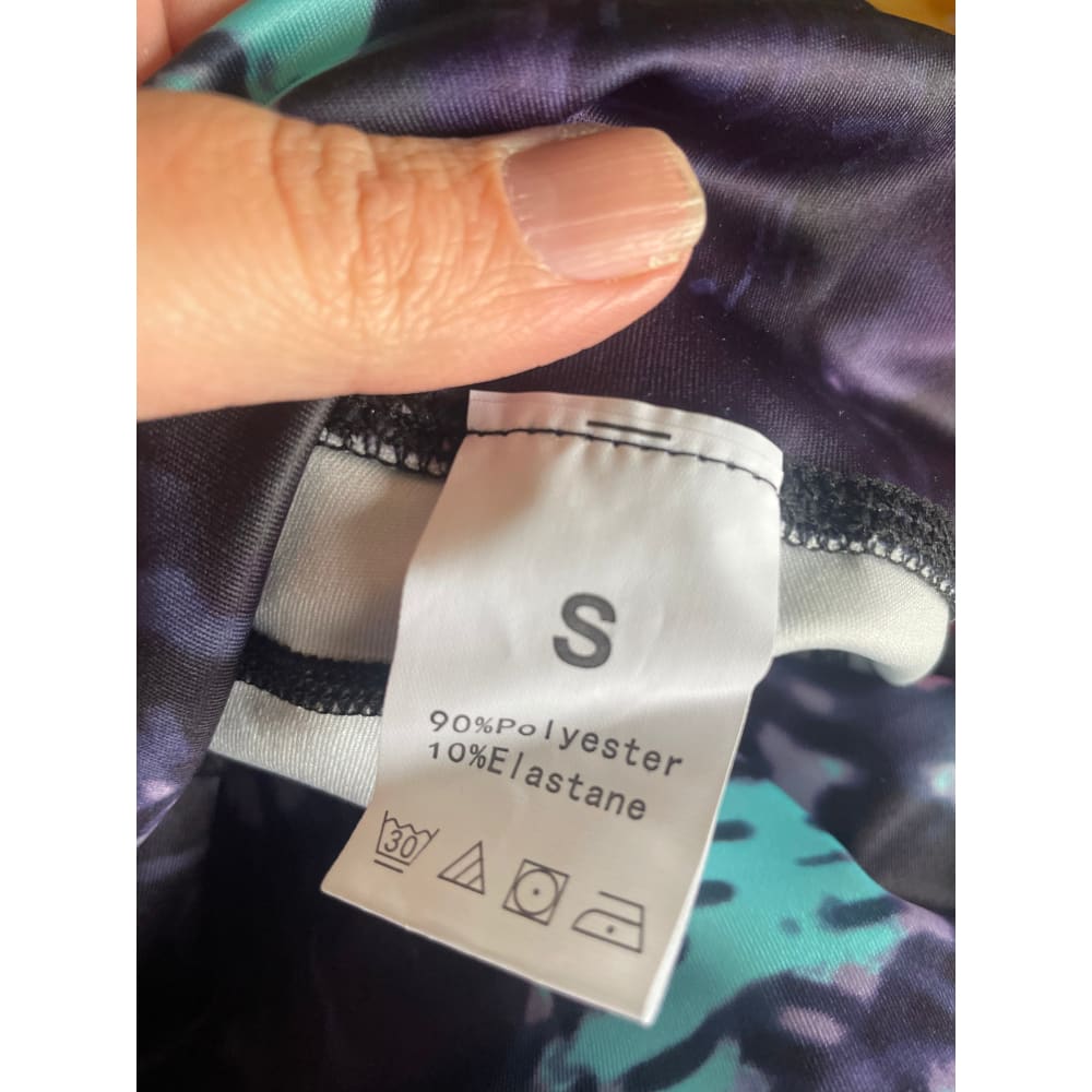 Size s high-waisted abstract print workout leggings with side pockets - leggings bottom - clothing & fashion - leggings