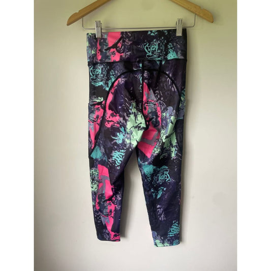 Size s high-waisted abstract print workout leggings with side pockets - leggings bottom - clothing & fashion - leggings