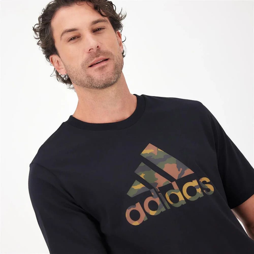 Adidas size l camo big logo men’s black t-shirt - clothing tops tops men’s apparel