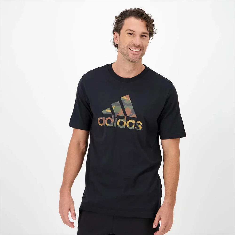 Adidas size l camo big logo men’s black t-shirt - clothing tops tops men’s apparel