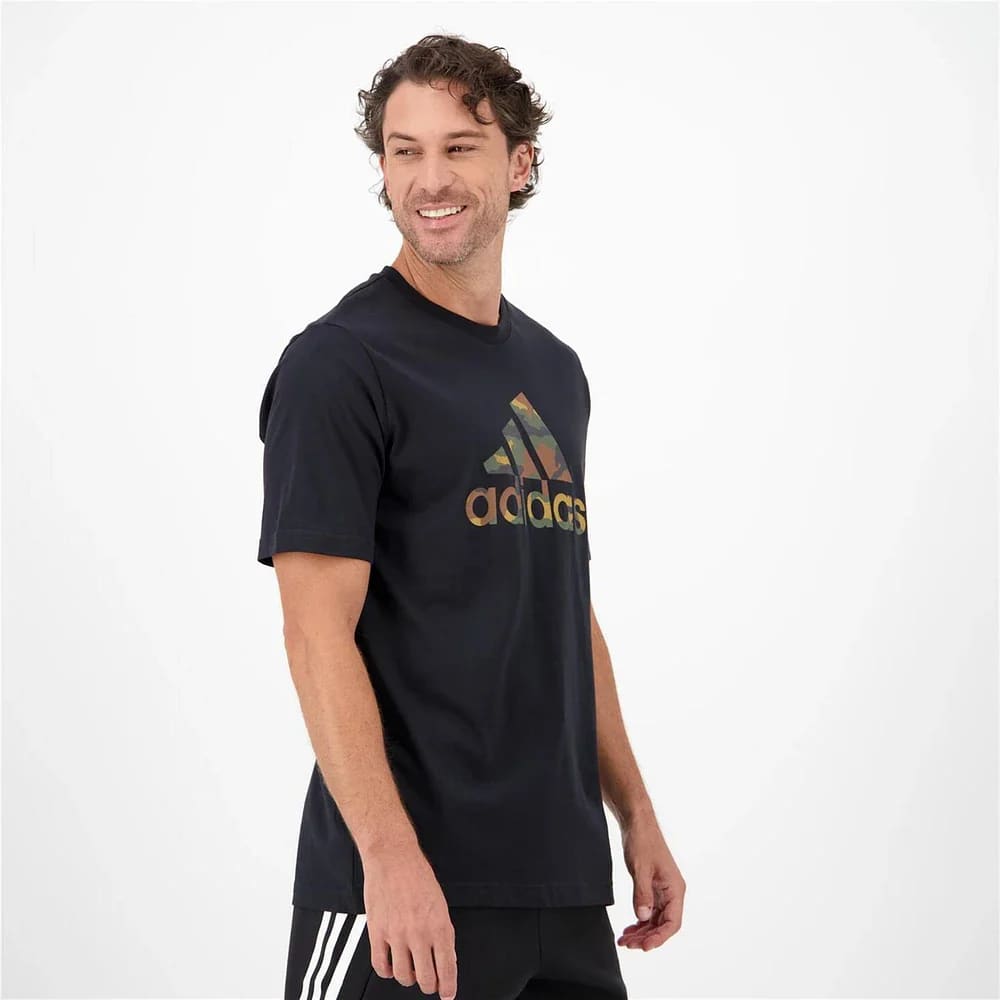 Adidas size l camo big logo men’s black t-shirt - clothing tops tops men’s apparel