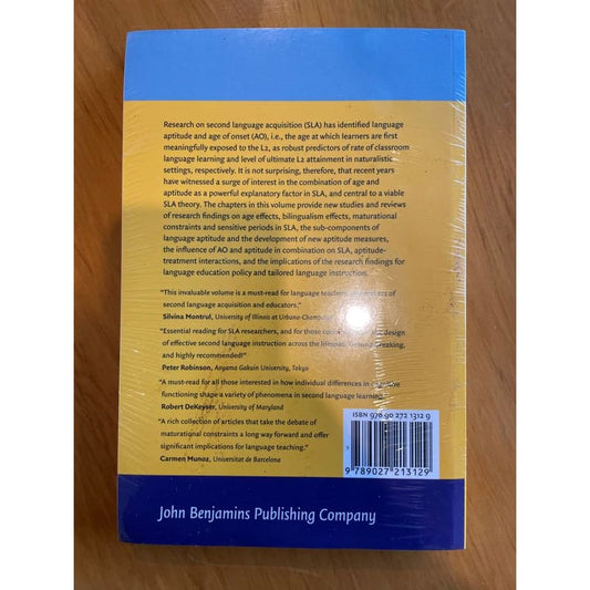 Sensitive periods language aptitude & ultimate l2 attainment – brand new hardcover - print books book - language &