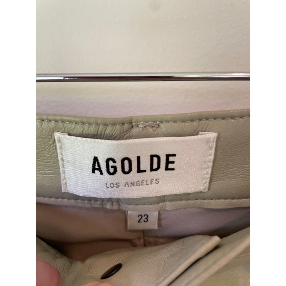 Agolde recycled leather cargo pants – size 23 – minor surface mark – rrp $500 + - cargo pants cargo - clothing &