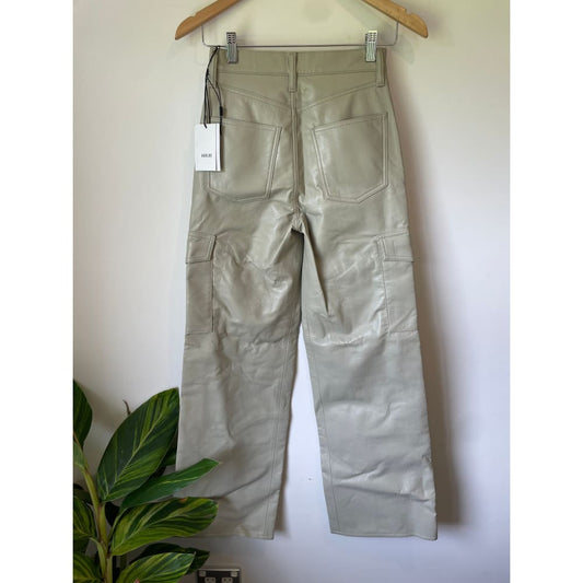 Agolde recycled leather cargo pants – size 23 – minor surface mark – rrp $500 + - cargo pants cargo - clothing &