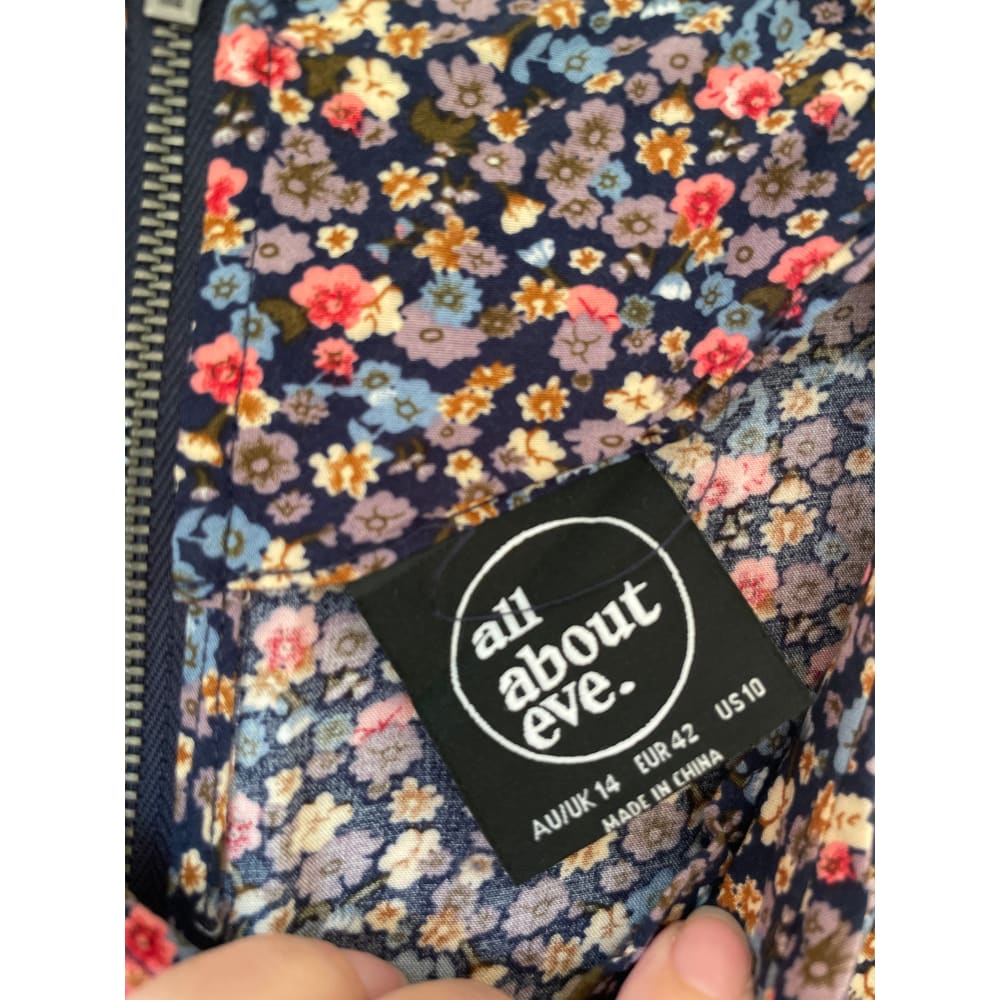 All about eve size 14 round neck short sleeves floral print dress - dresses blouse - clothing & fashion - condition: