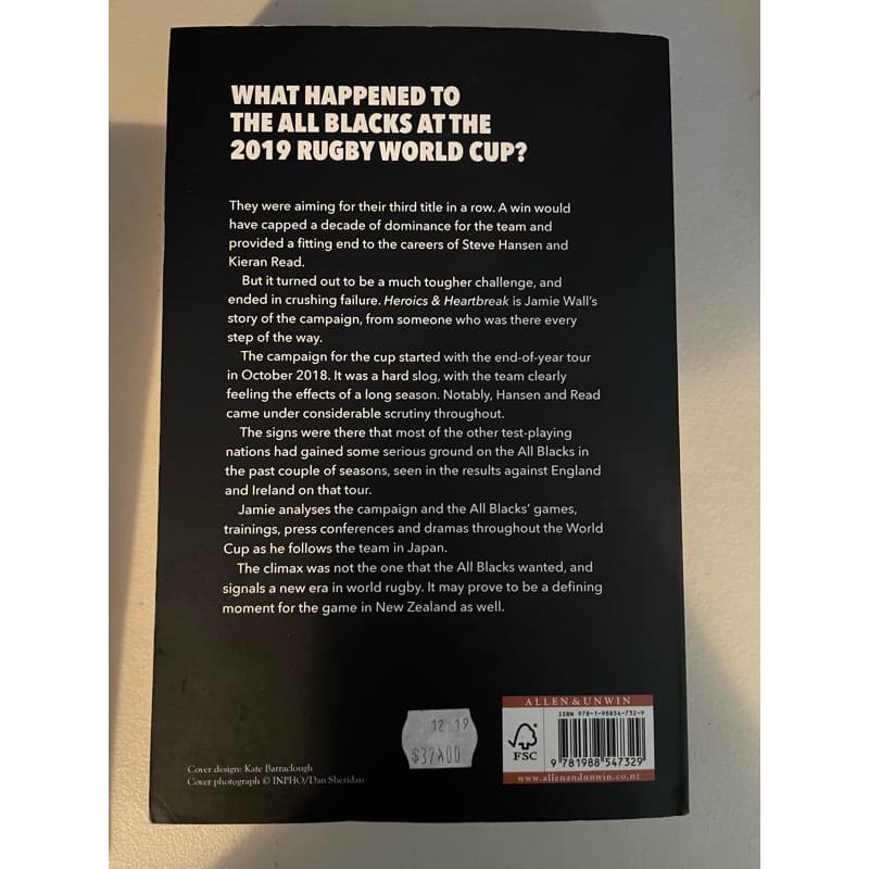 Heroics & heart break: twelve months with the all blacks - jamie wall - print books book - condition: used - religion