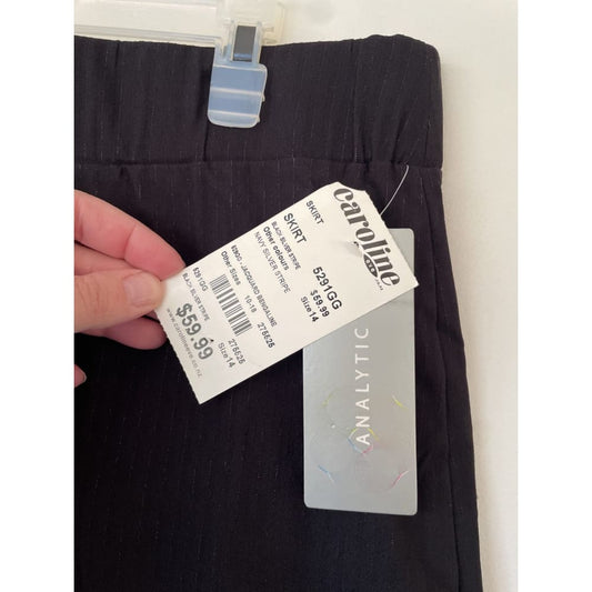Bnwt analytic size 14 stretch black silver stripe skirt rrp $59.99 - skirts bottom - clothing & fashion - skirt