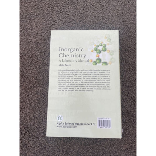 Inorganic chemistry: a laboratory manual - mala nath - print books book - chemistry - science printed media