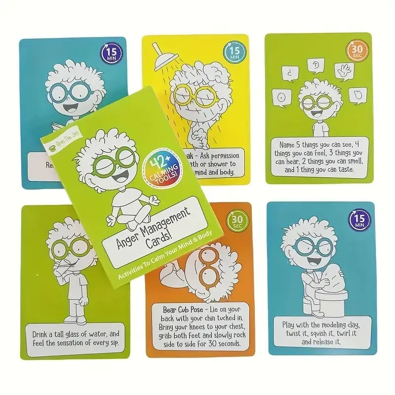 Anger management cards - educational flash cards health and wellness