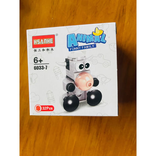 Funny family animal building blocks – 39‑piece set – brand new – multiple styles - cow - interlocking blocks toys