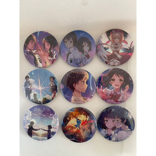 Anime badges – gloss finish – multiple designs in set – brand new - lot #11 - brooches & lapel pins anime - brooches &