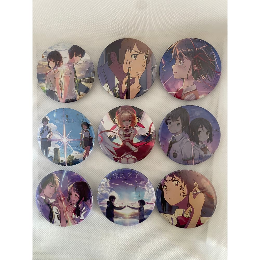 Anime badges – gloss finish – multiple designs in set – brand new - lot #12 - brooches & lapel pins anime - brooches &