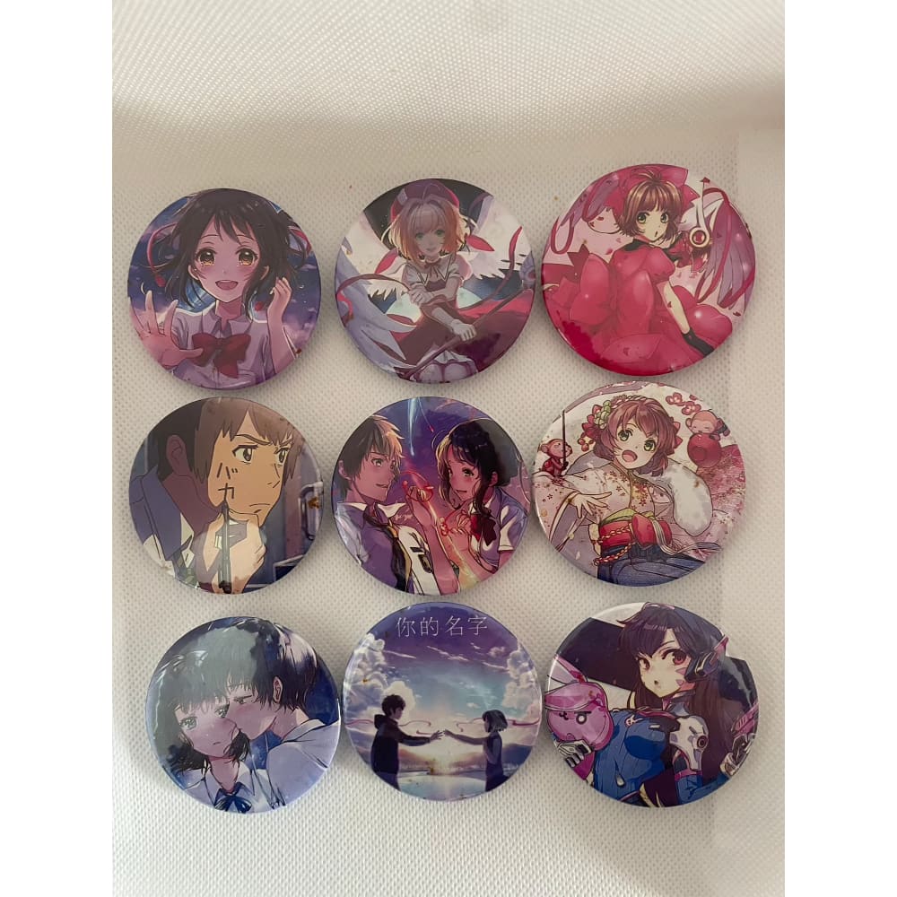 Anime badges – gloss finish – multiple designs in set – brand new - lot #13 - brooches & lapel pins anime - brooches &