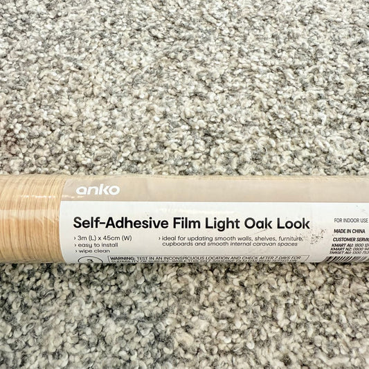 Anko self-adhesive film light oak look 3m (l) x 45cm (w) - window films home&living materials